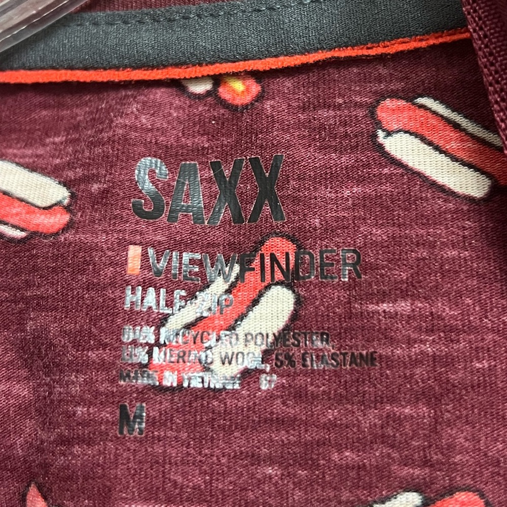 SAXX Viewfinder Half Zip Pullover and Tights Baselayer Medium Merino Wool Hotdog - Picture 6 of 11